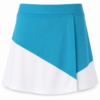 Teal and White Color-Blocked A-Line Skort with Ribbed Waistband