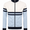 White, Light Blue, and Navy Color-Block Full-Zip Track Jacket